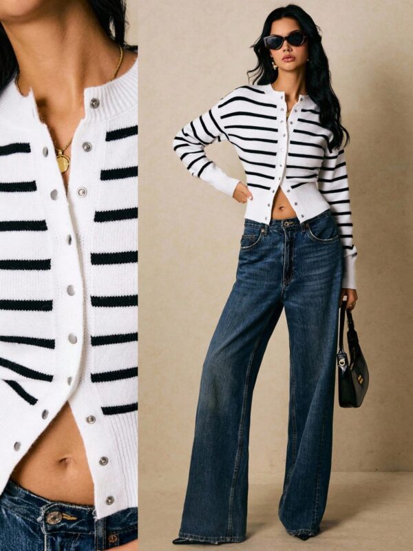 Striped Sweater Cardigan