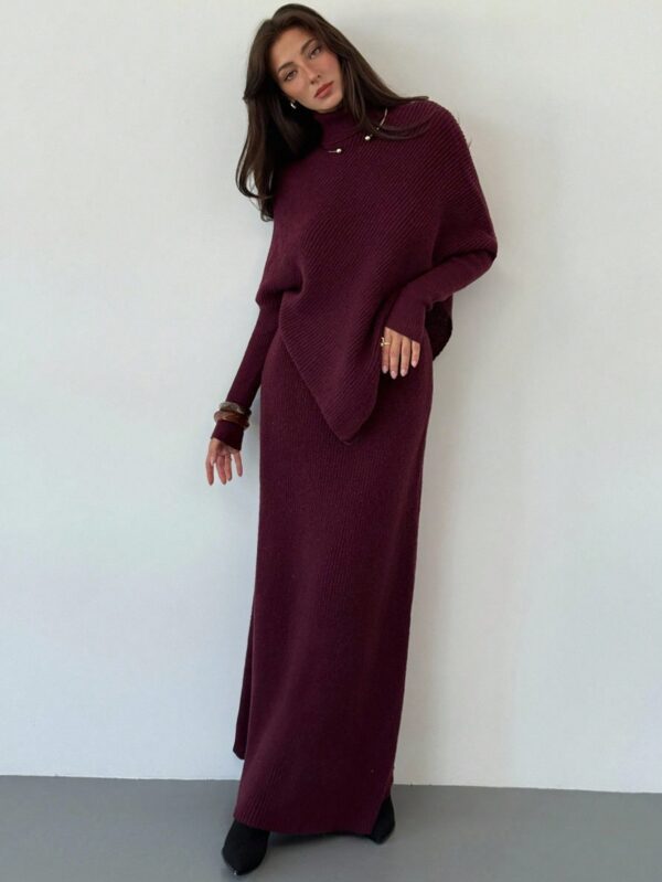 Knitted 2pcs Sweater Skirt Set