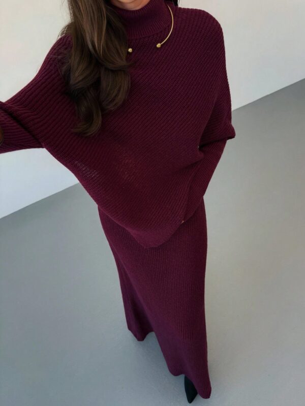 Knitted 2pcs Sweater Skirt Set