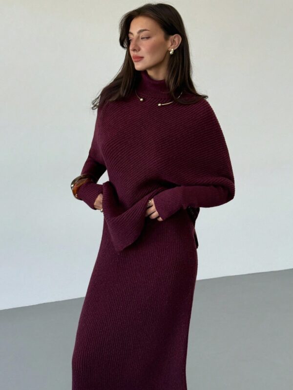 Knitted 2pcs Sweater Skirt Set