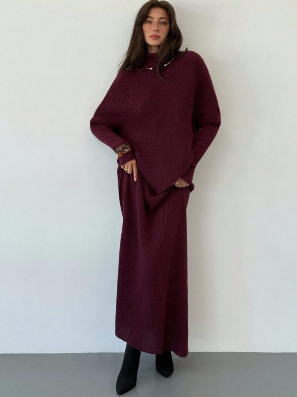 Knitted 2pcs Sweater Skirt Set