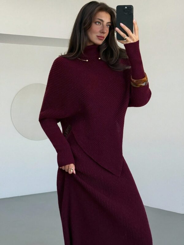 Knitted 2pcs Sweater Skirt Set