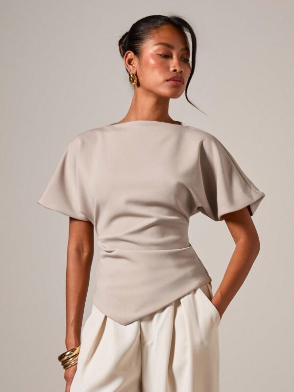 Ruched Round Neck Top