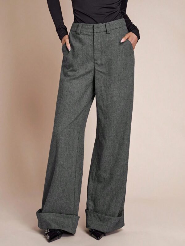 Casual Pocket Hem Loose Pants
