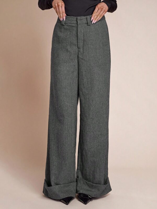 Casual Pocket Hem Loose Pants