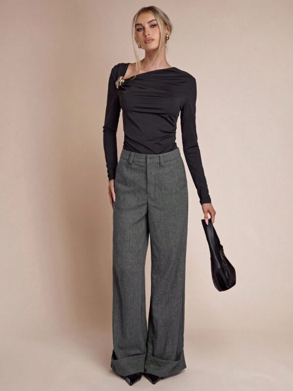 Casual Pocket Hem Loose Pants