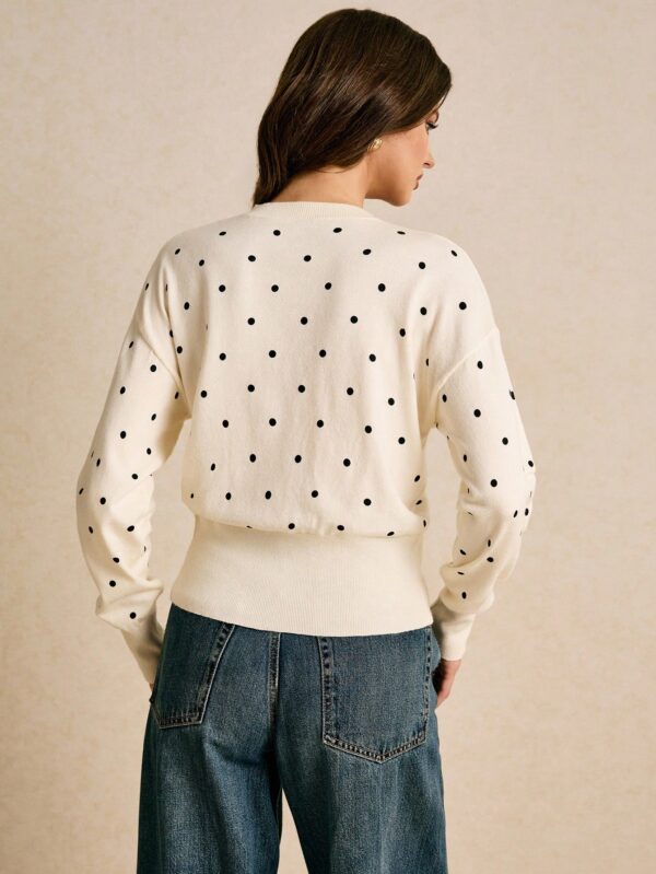 Polka-Dot Button Cardigan