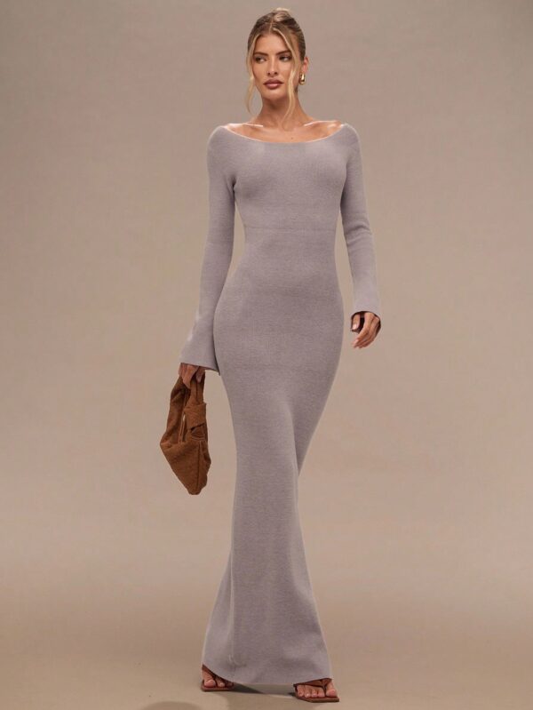 Fitted Knit Sweater Dress