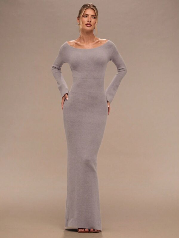 Fitted Knit Sweater Dress