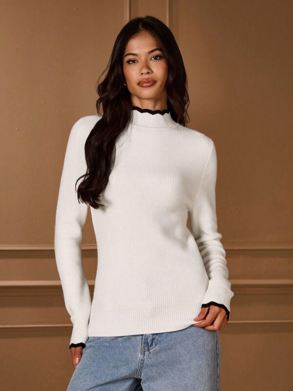 Elegant Contrast Color Sweater