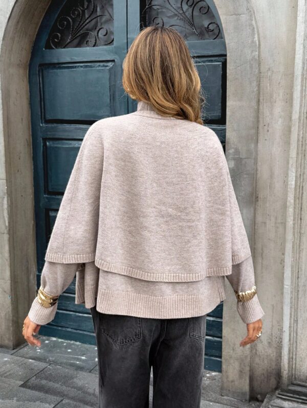 2pcs Cape Knitted Cardigan Sweater Set