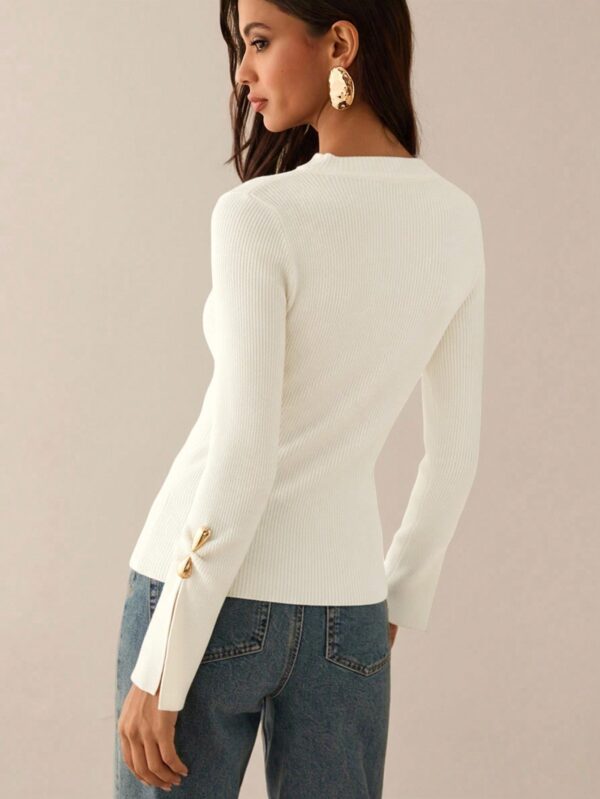 Metal Decor Bodycon Sweater