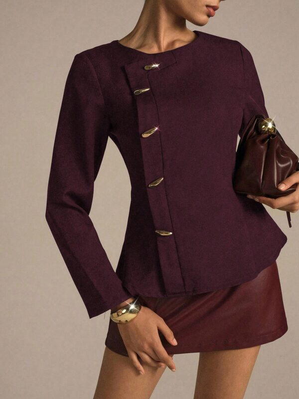 Long Sleeve Fitted Blouse