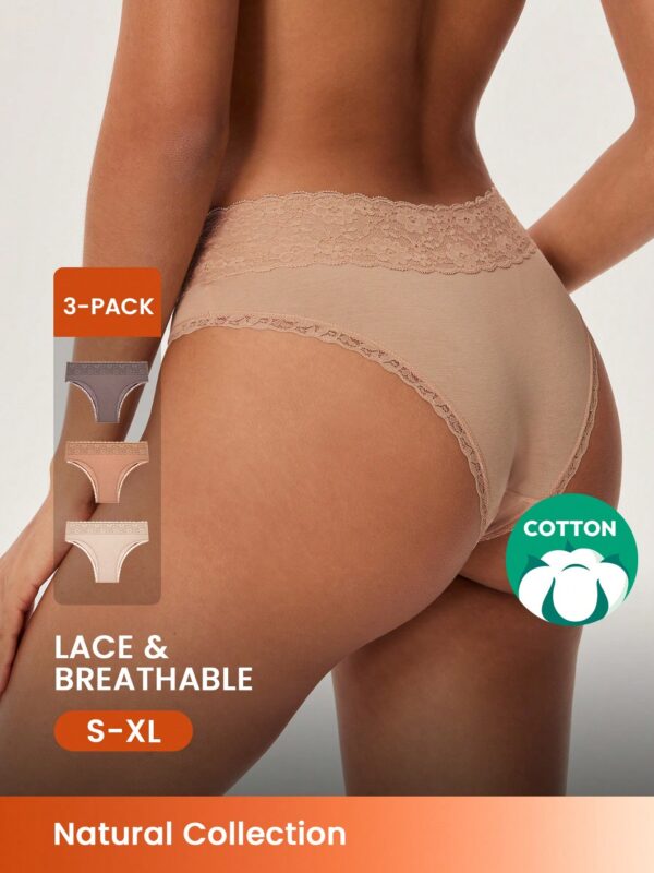 3-Pack Mid Waist Cotton Panties