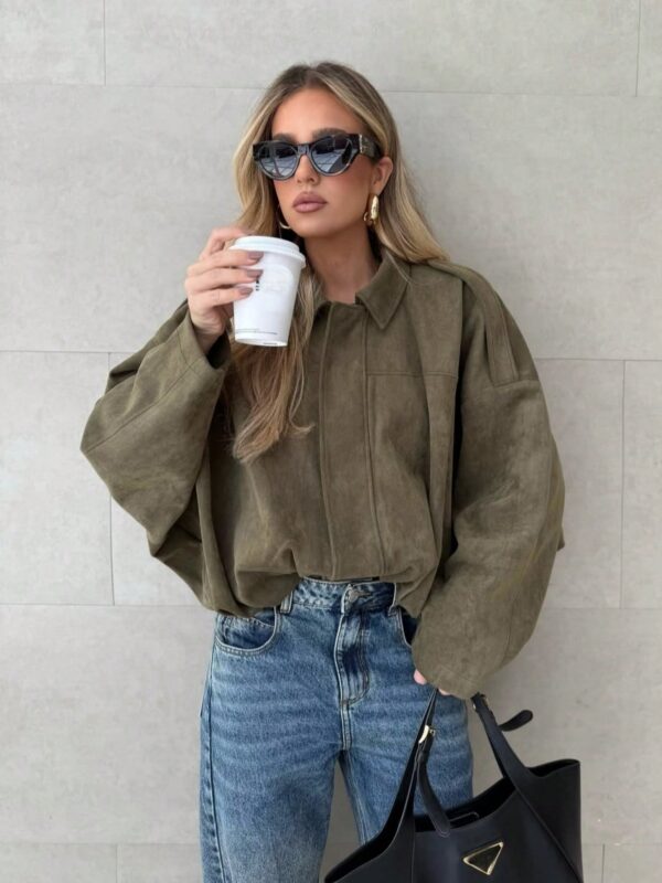 Long Sleeve Loose Zipper Jacket