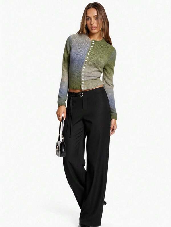 Regular Fit Ombre Long Sleeve Cardigan