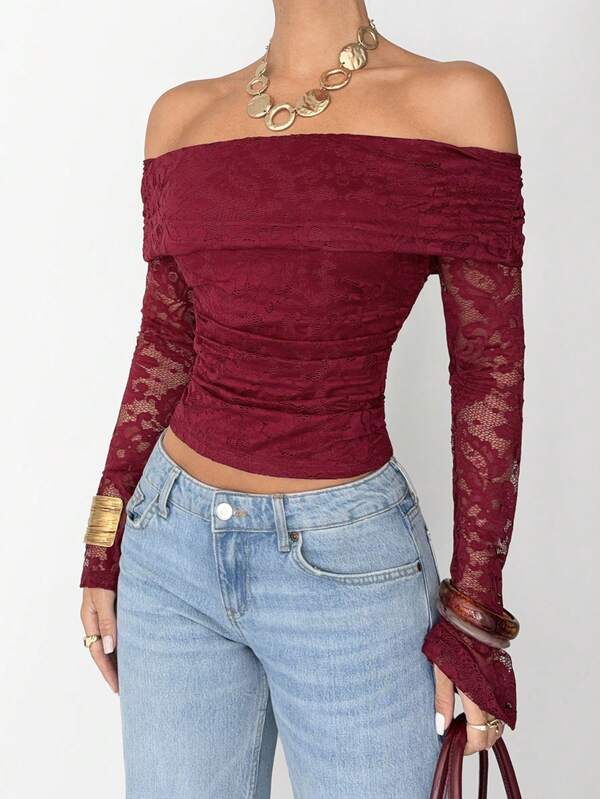 Off Shoulder Long Sleeve Top