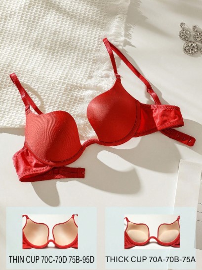 Casual Plain Push Up Bra High Stretch Fabric Backless