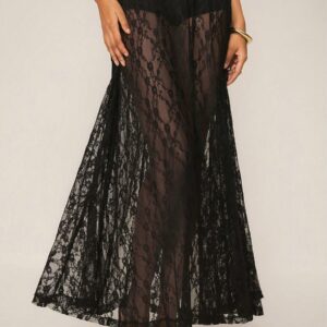 Lace Transparent Black Skirt