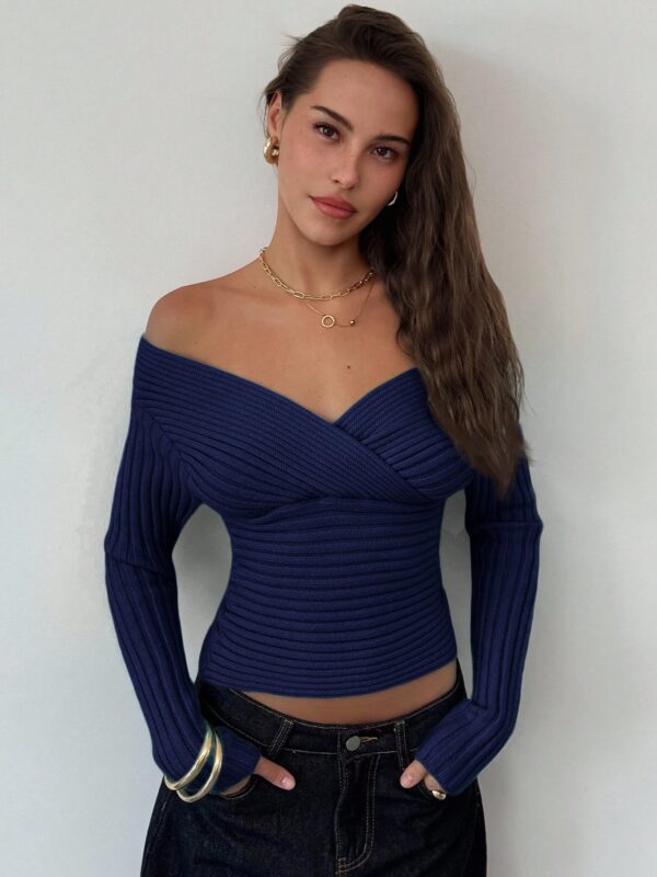 Off Shoulder Knit Sweater