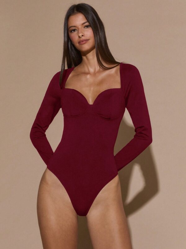Square Neck Long Sleeve Bodysuit
