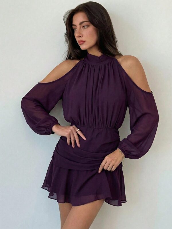 Off-Shoulder Ruched Waist Mini Dress