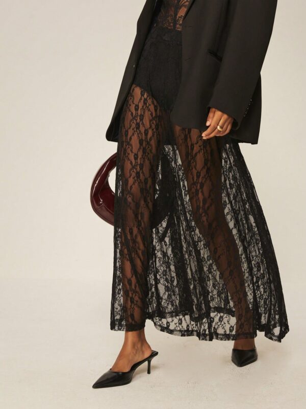 Lace Transparent Black Skirt