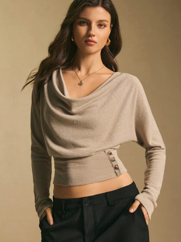 Cowl Neck Long Sleeve Top