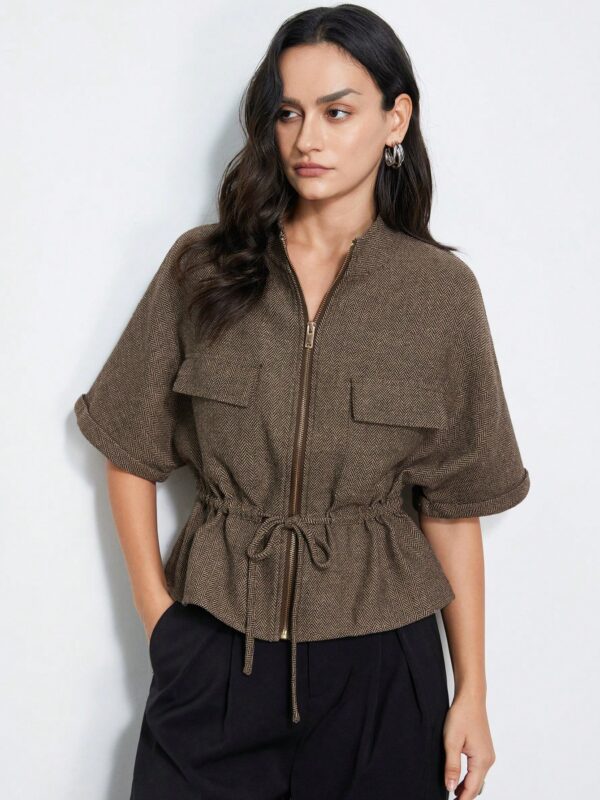 Zipper Drawstring Jacket