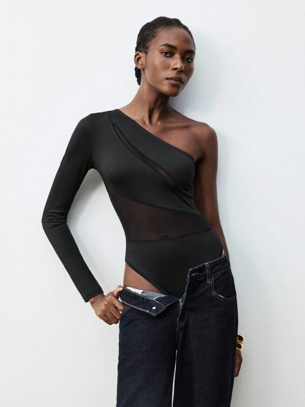 Mesh Patchwork Bodysuit