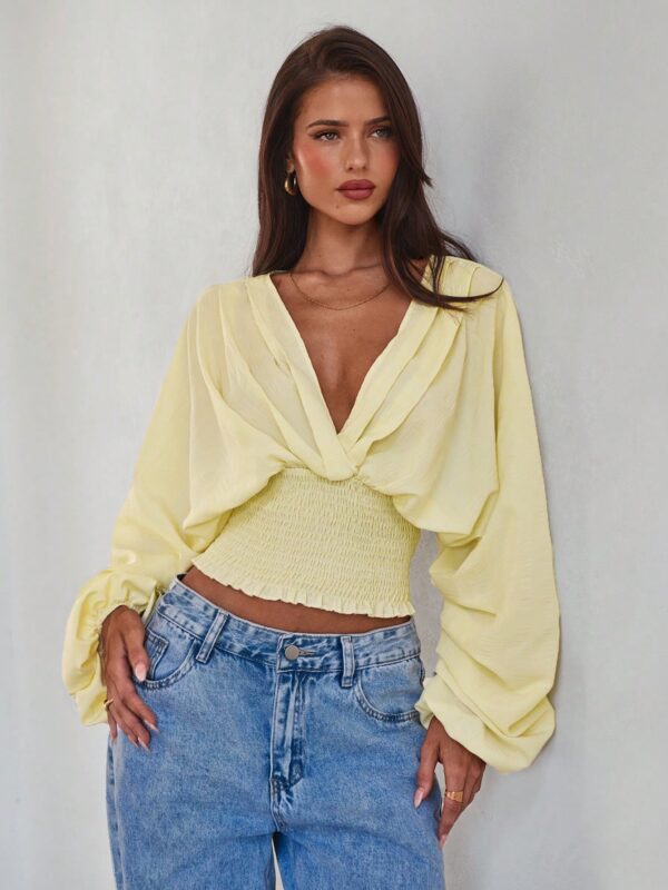 Textured Batwing Sleeve Top