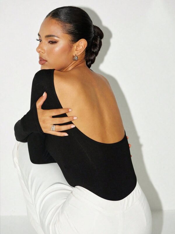 Sexy Backless Round Neck Bodysuit