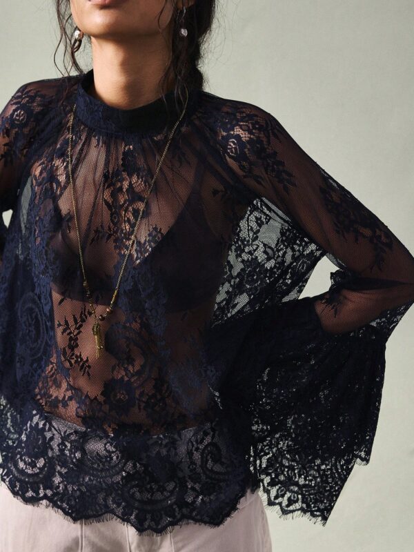 Collar Raglan Sleeve Elegant Top