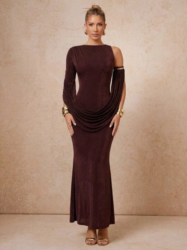 Long Sleeve One-Shoulder Bodycon Dress