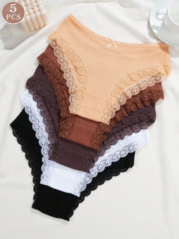 5pcs Lace Comfortable Briefs