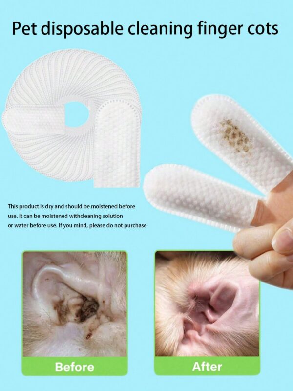 50pcs Pet Ear Cleaning Finger Sleeves