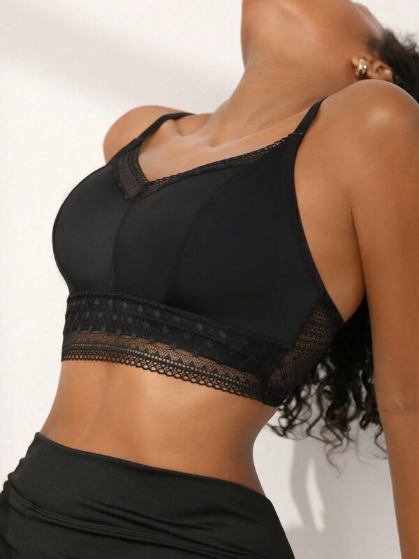 Wireless Lace Patchwork Unpadded Bra