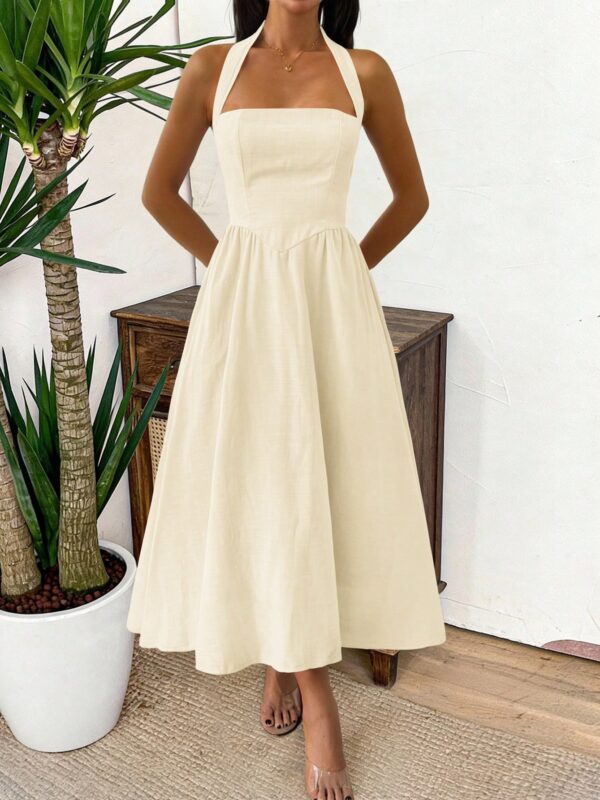 Sleeveless Zipper Pleated Dress