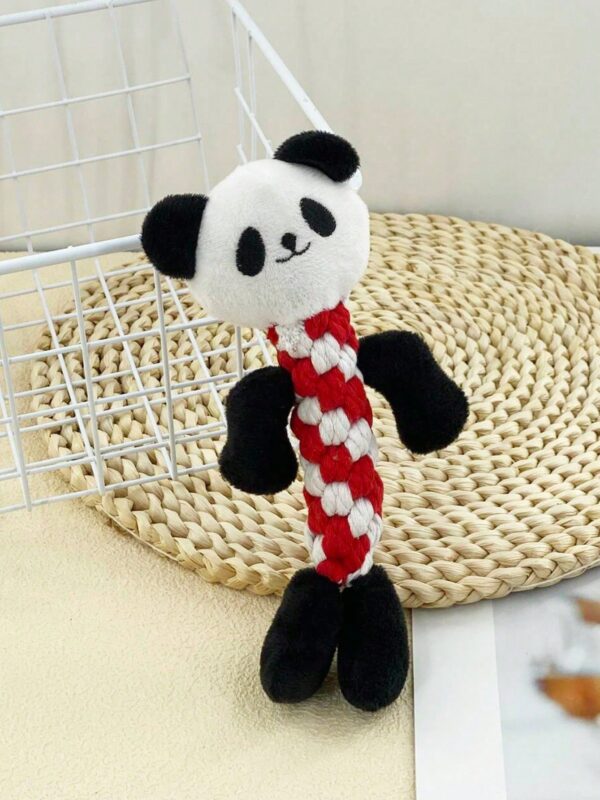 1pc Panda Plush Rope Braided Toy
