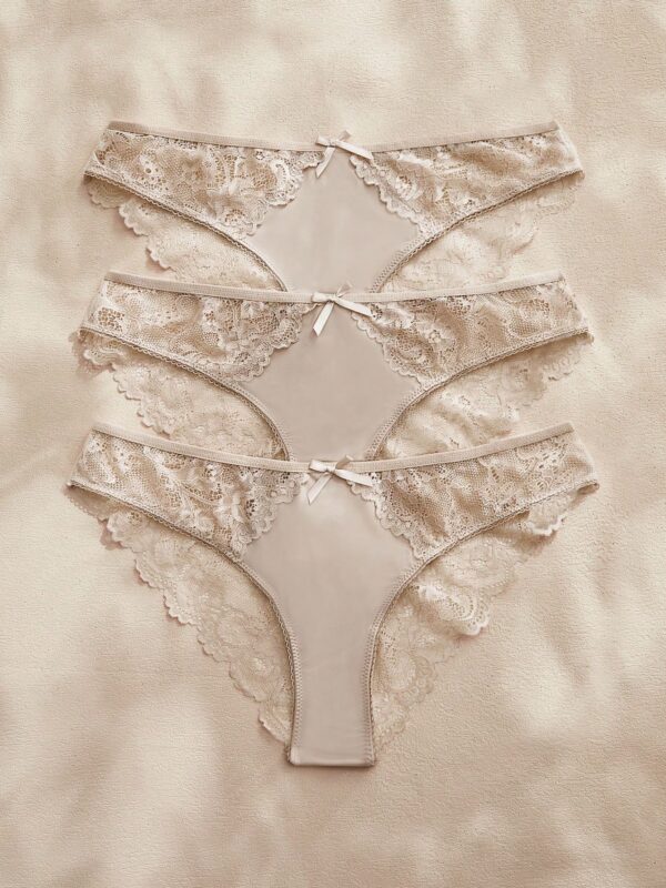 3pcs Low-Rise Lace Panties