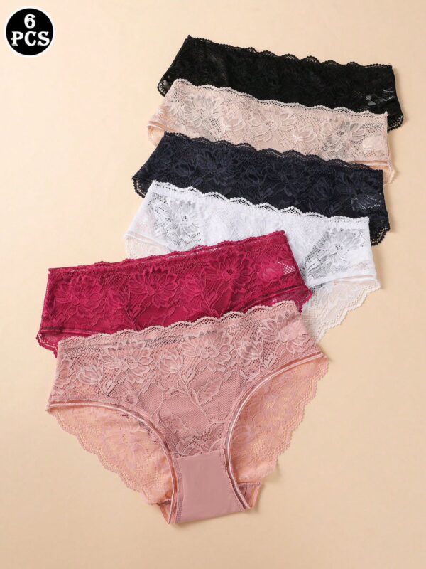 6 Pc/s Lace Trim Comfy Panties