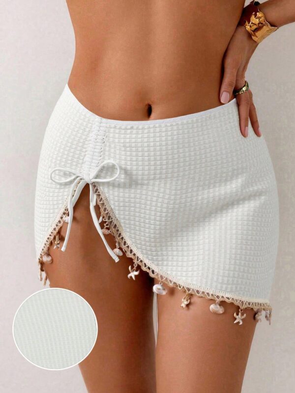 Drawstring Rushed Starfish Shell Skirt