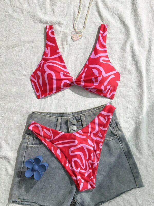 Leaf Print Bikini Set