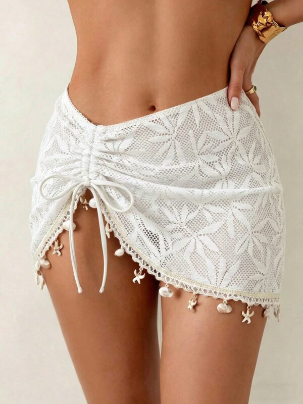 Drawstring Rushed Starfish Shell Skirt