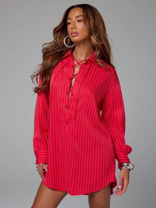 Pinstripe Long Sleeve dress
