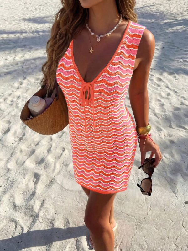 Striped Short coverup Dress