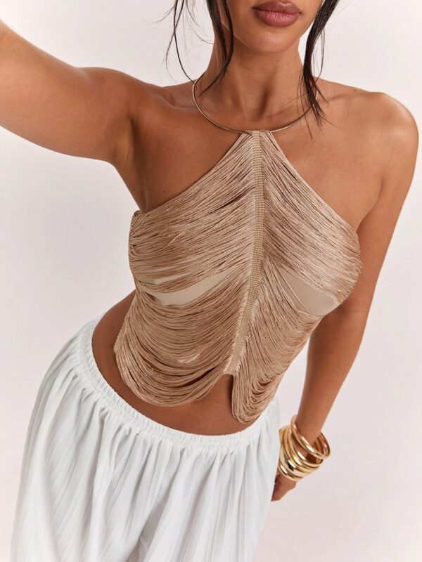 Cropped Fringe Camisole Top