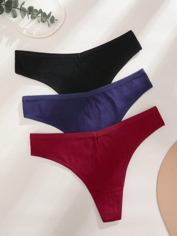 3pcs Low Waist Thong Panties
