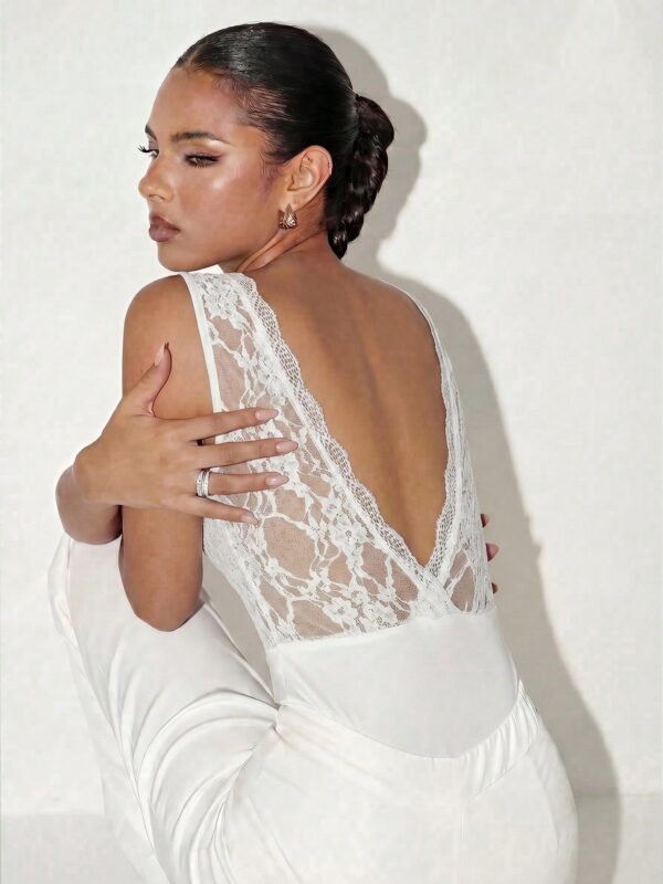 Backless Lace Criss Cross Bodysuit