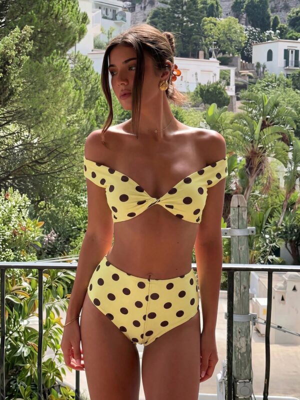 Polka Dot Twist Cup Bikini Set